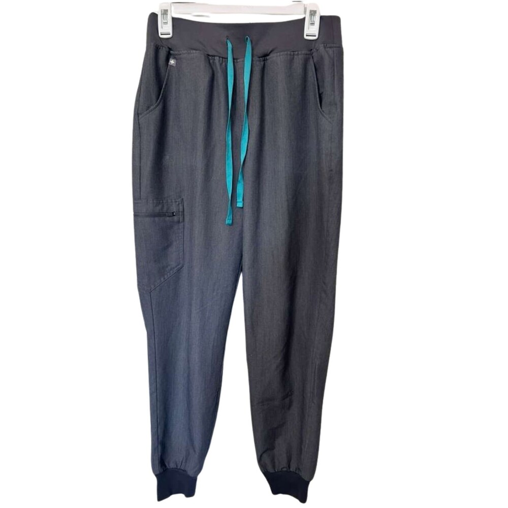 Figs Jogger Scrub Pants Women's Medium Gray Drawstring Pant Technical Collection